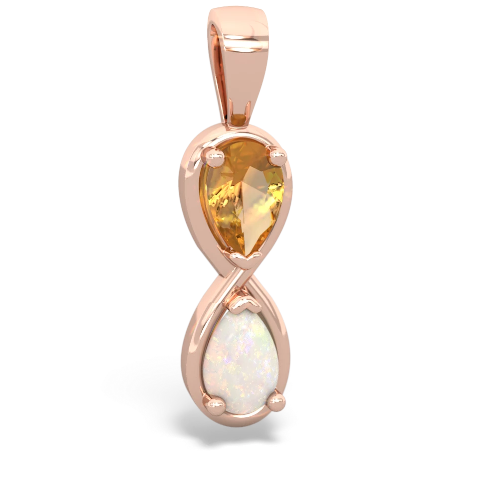 Citrine Infinity 14K Rose Gold pendant P5050