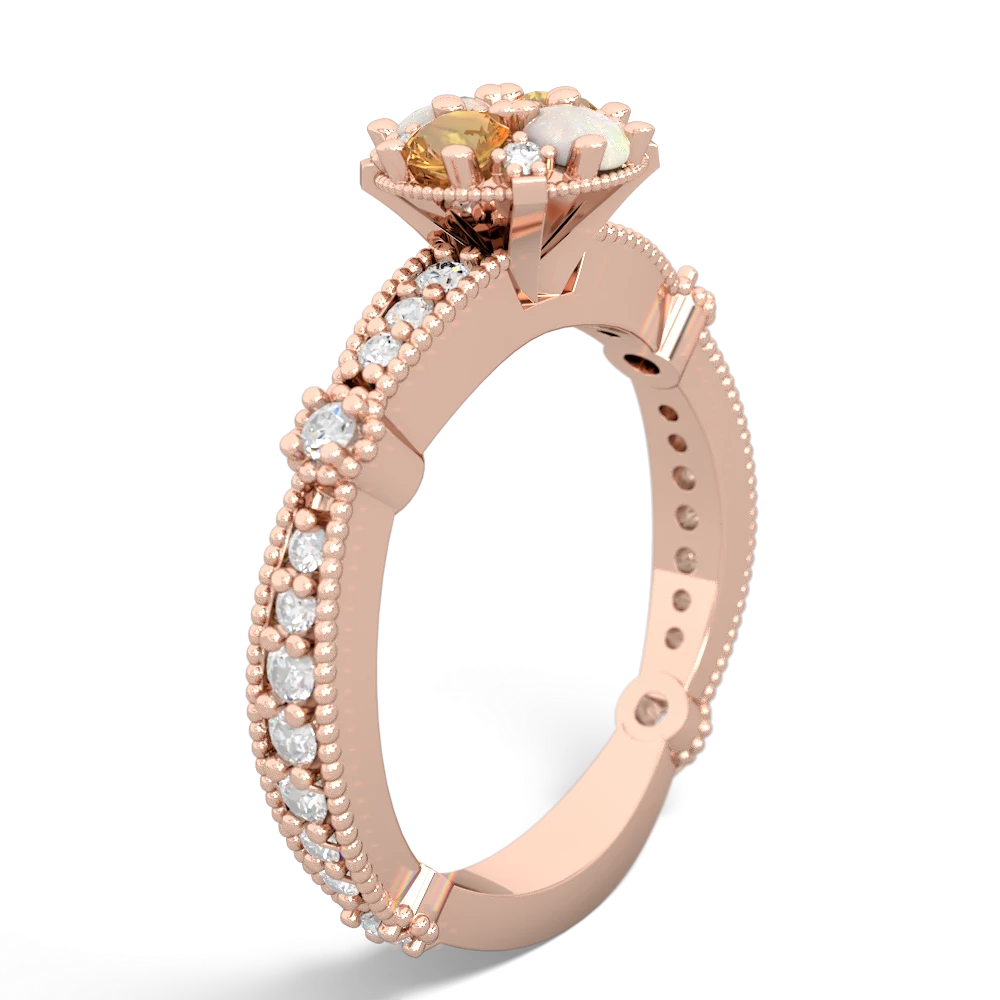 Citrine Sparkling Tiara Cluster 14K Rose Gold ring R26293RD