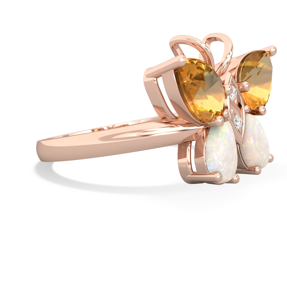 Citrine Butterfly 14K Rose Gold ring R2215