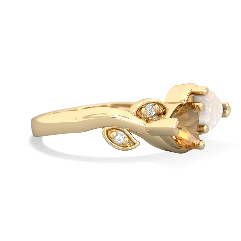 Citrine Floral Elegance 14K Yellow Gold ring R5790