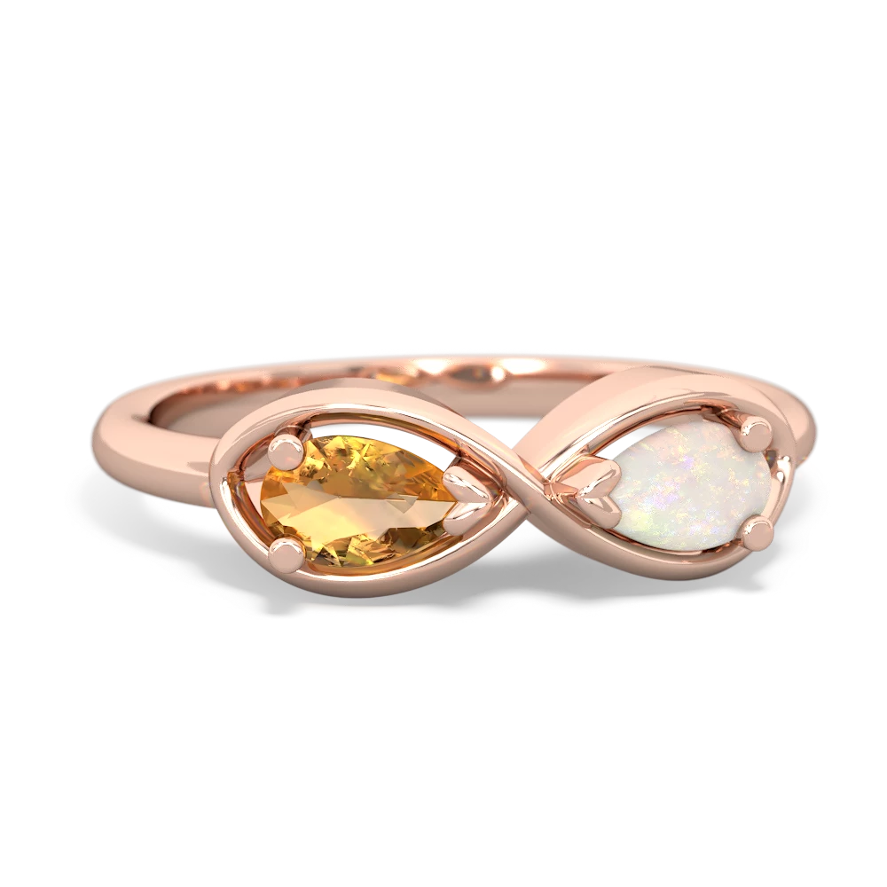 Citrine Infinity 14K Rose Gold ring R5050