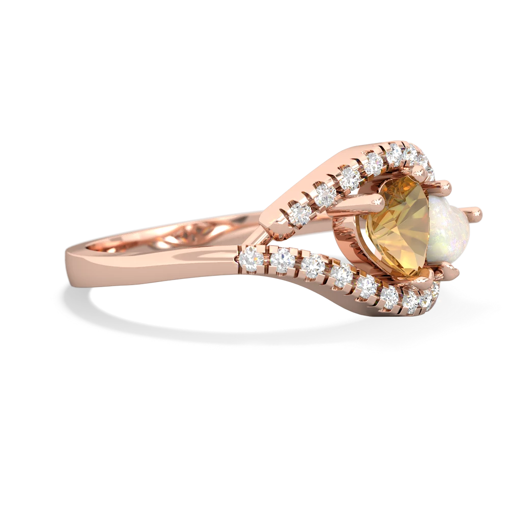 Citrine Mother And Child 14K Rose Gold ring R3010