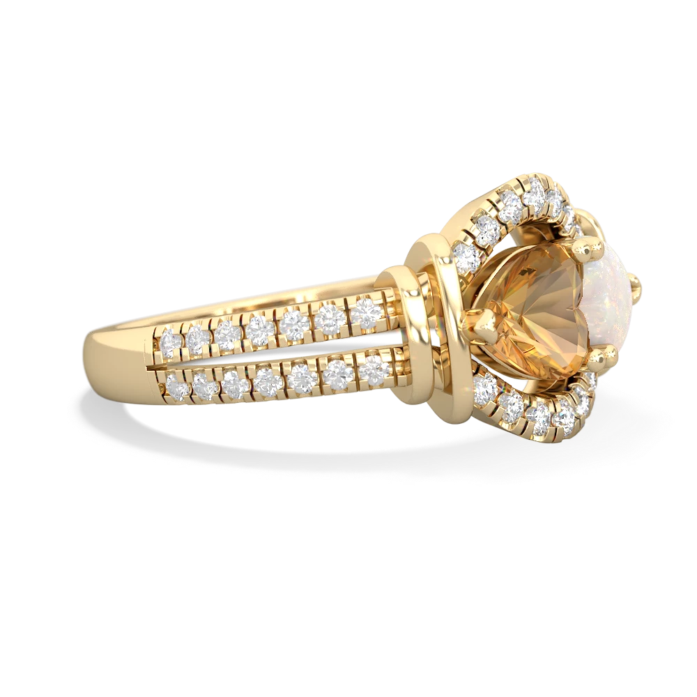 Citrine Art-Deco Keepsake 14K Yellow Gold ring R5630