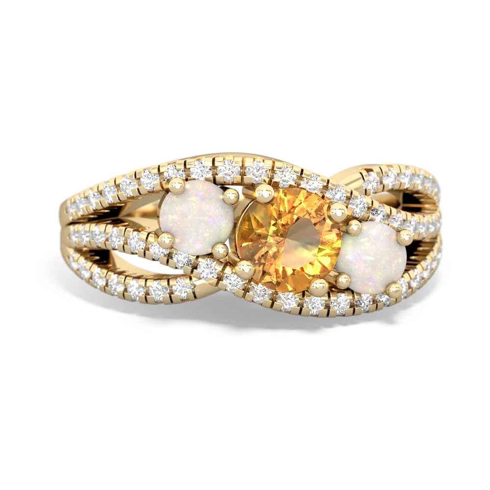 Citrine Three Stone Aurora 14K Yellow Gold ring R3080