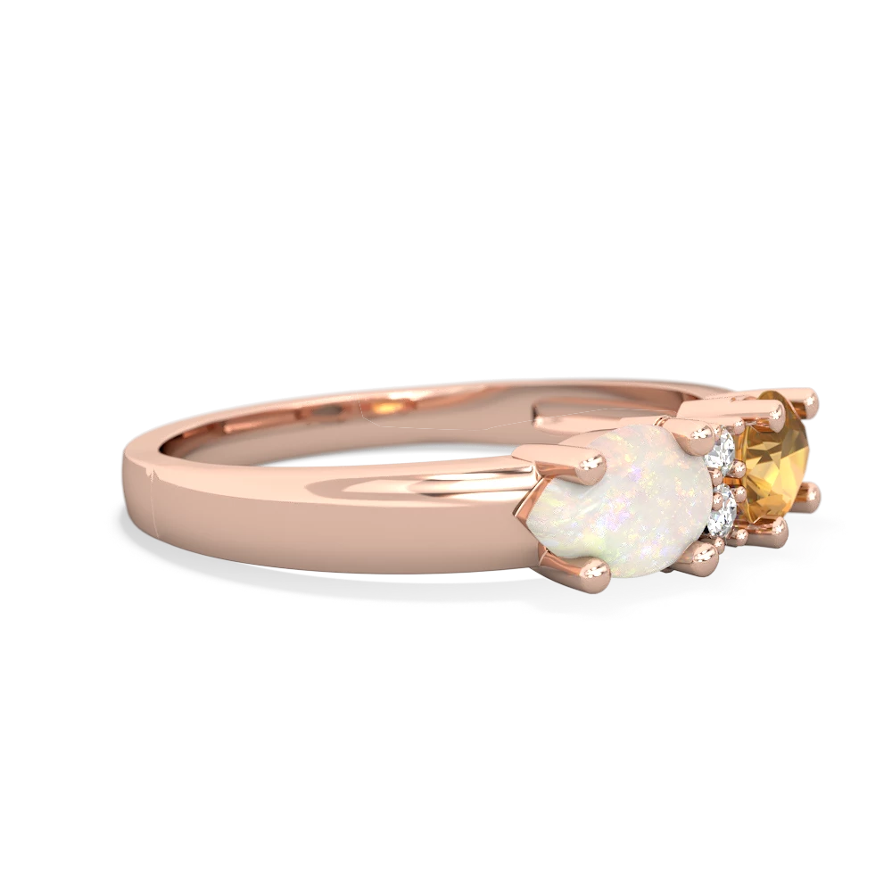 Citrine Pear Bowtie 14K Rose Gold ring R0865