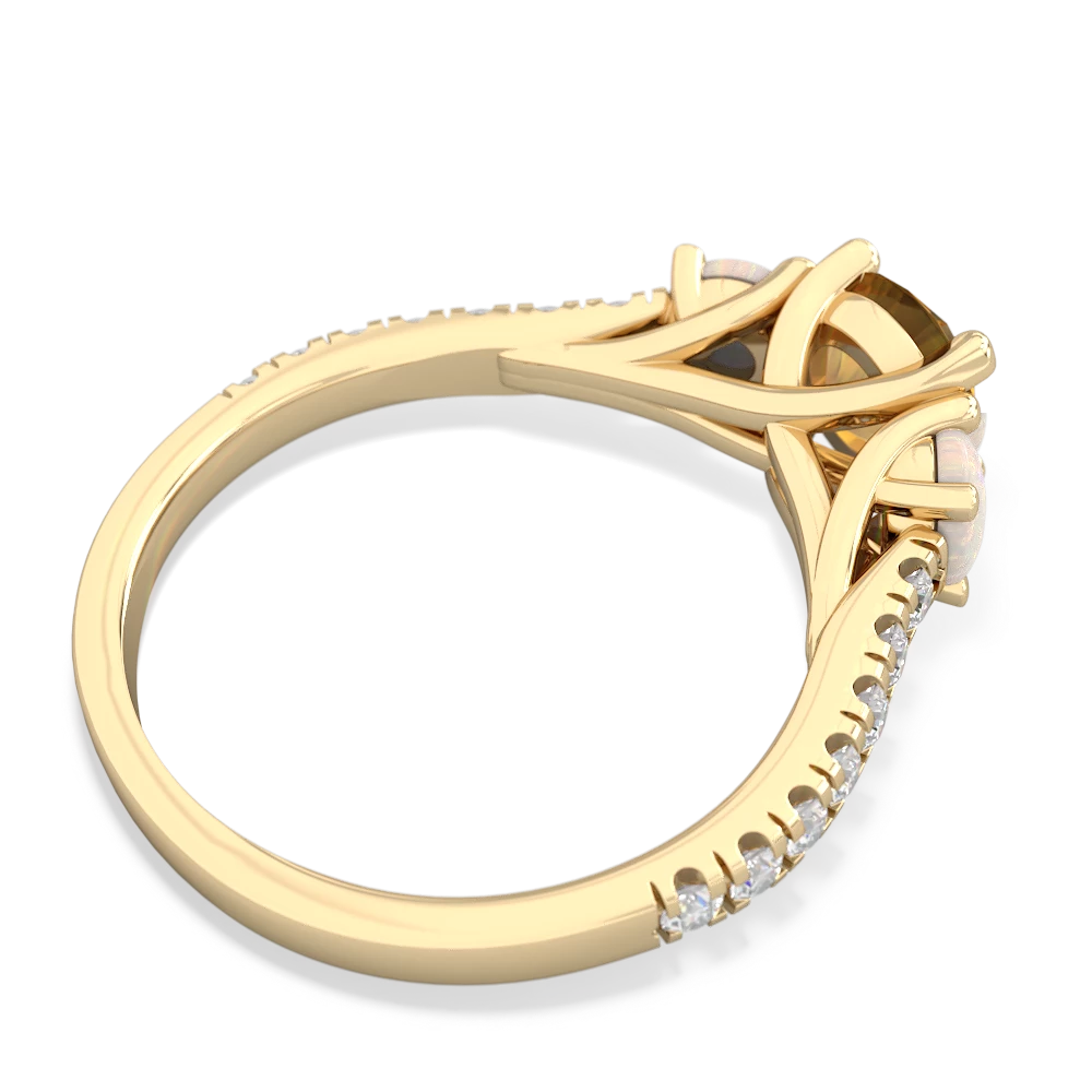 Citrine Pave Trellis 14K Yellow Gold ring R5500