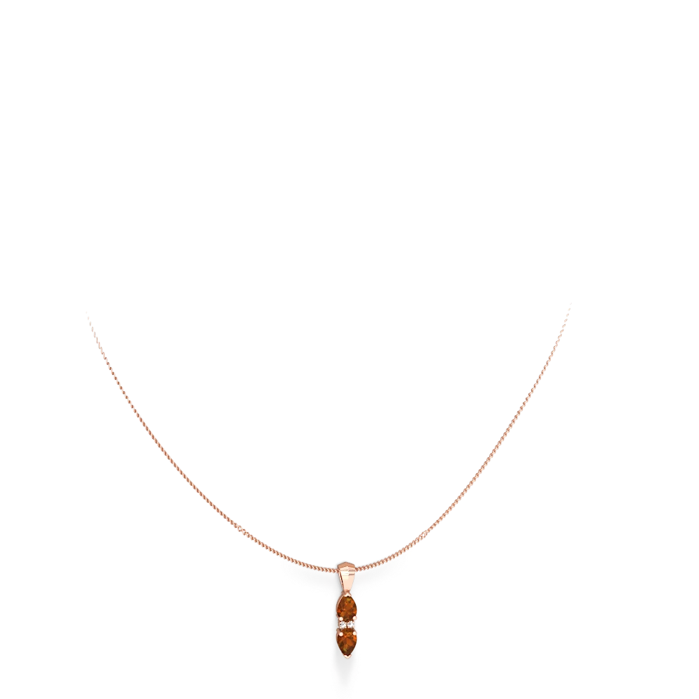 Citrine Bowtie Drop 14K Rose Gold pendant P0865