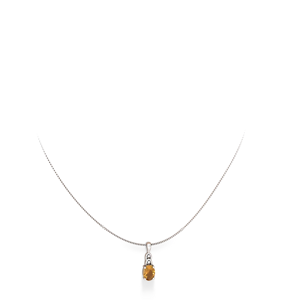 Citrine Links 14K White Gold pendant P4032