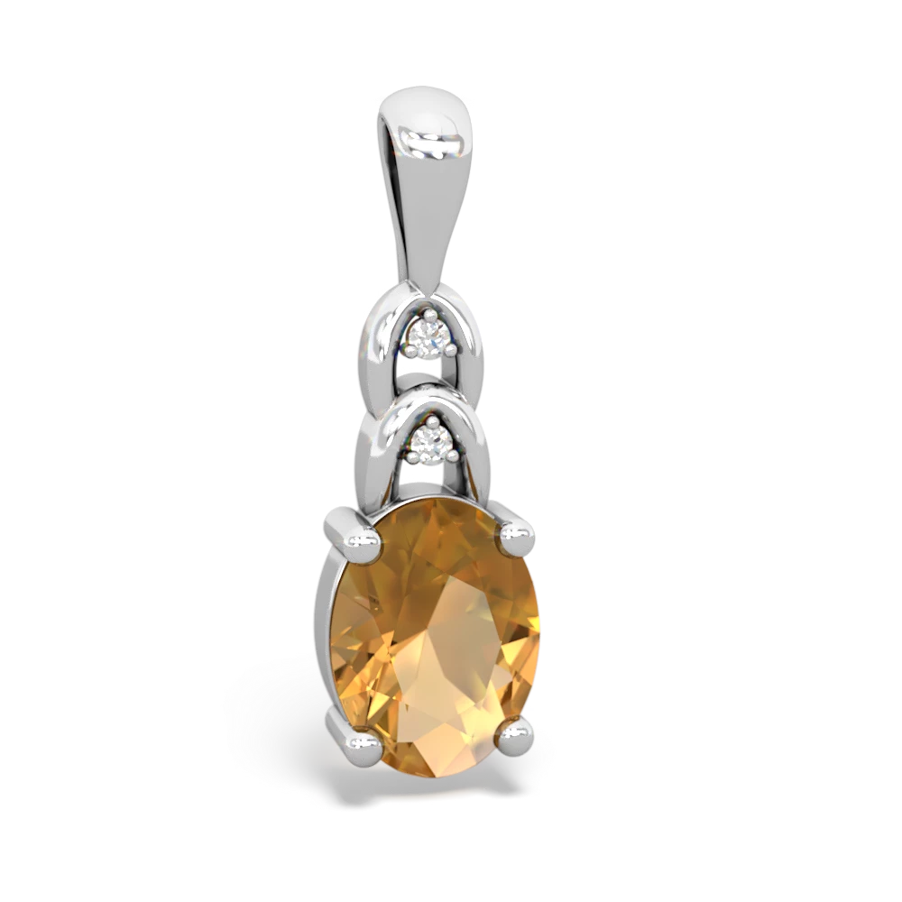 Citrine Links 14K White Gold pendant P4032