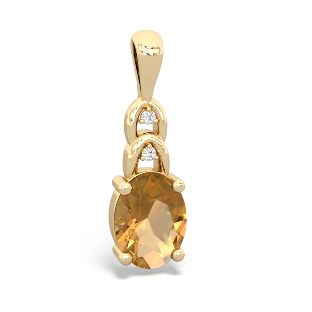 Citrine Links 14K Yellow Gold pendant P4032