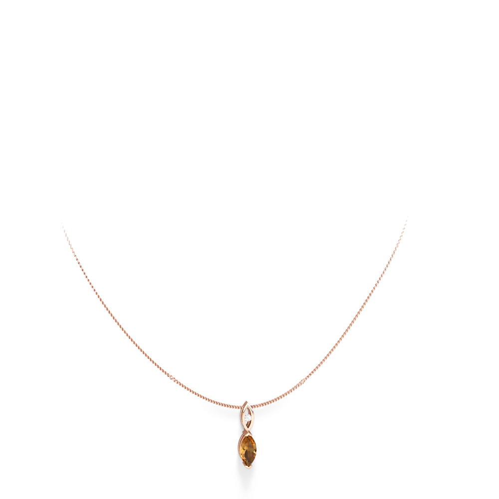 Citrine Marquise Drop 14K Rose Gold pendant P5333