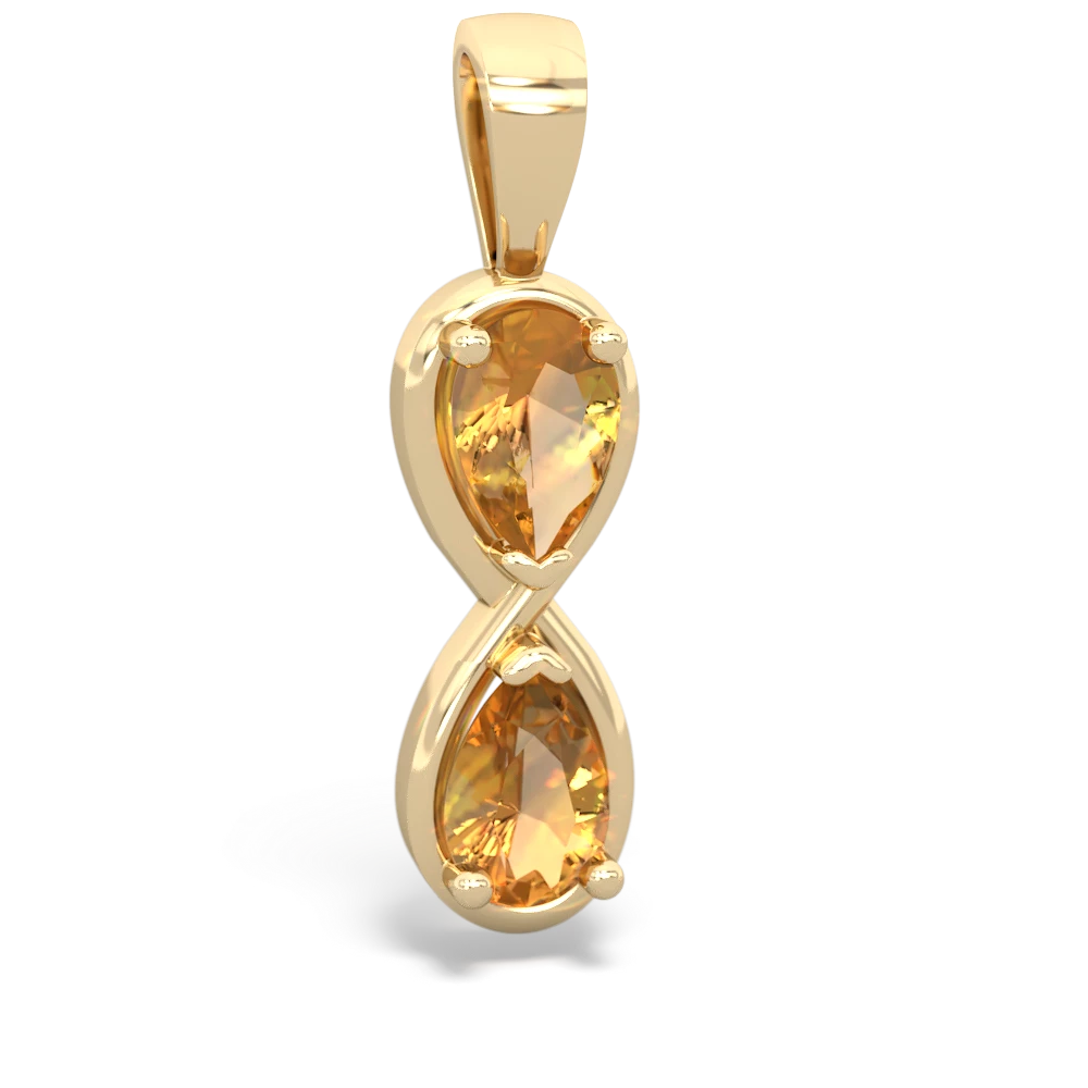 Citrine Infinity 14K Yellow Gold pendant P5050