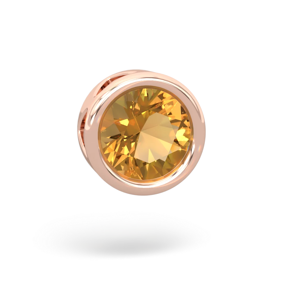 Citrine 8Mm Slide 14K Rose Gold pendant P3788