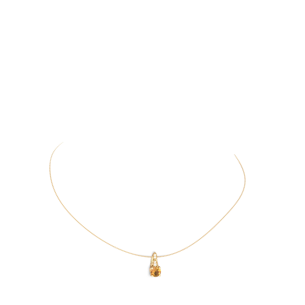 14K Yellow Gold Venetian Citrine Charm Necklace — Antique Jewelry NYC