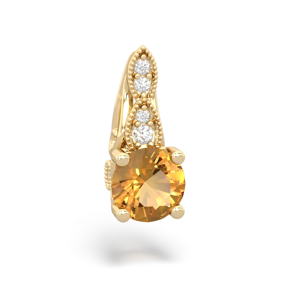 Citrine Antique Elegance 14K Yellow Gold pendant P3100