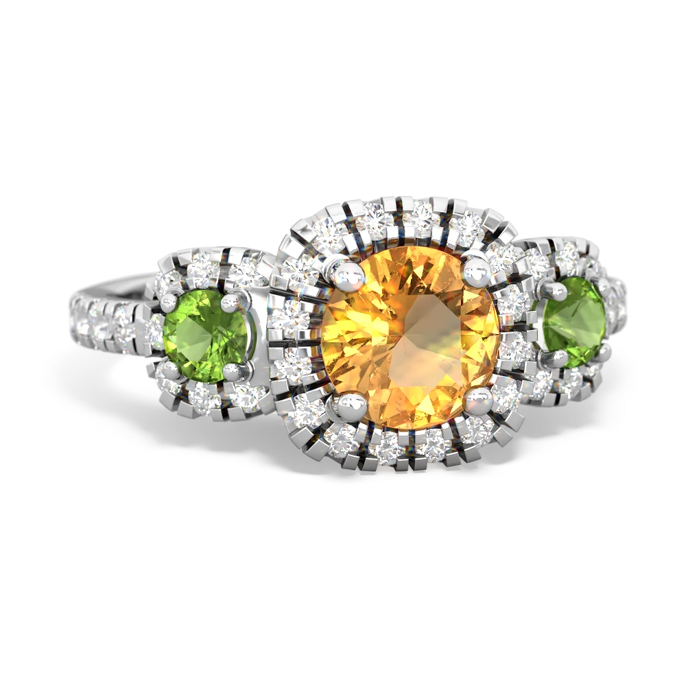 Citrine Regal Halo 14K White Gold ring R5350