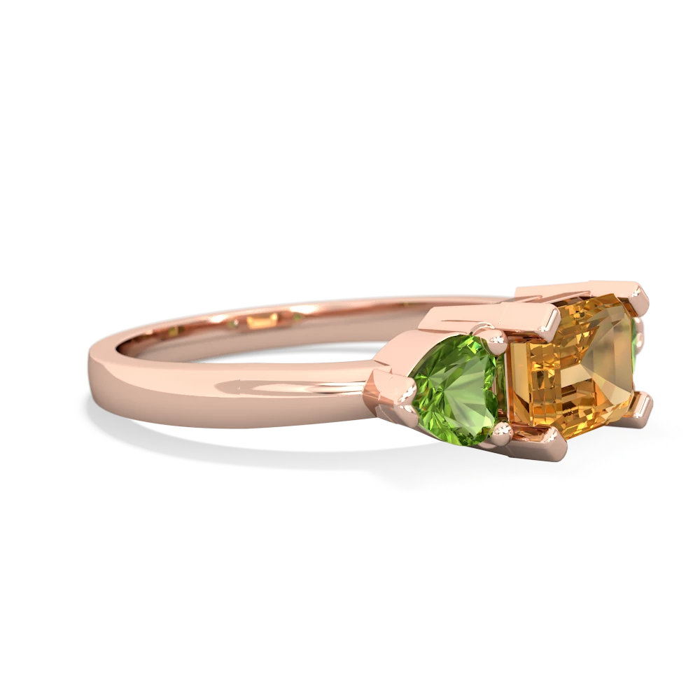 Citrine Three Stone 14K Rose Gold ring R5235