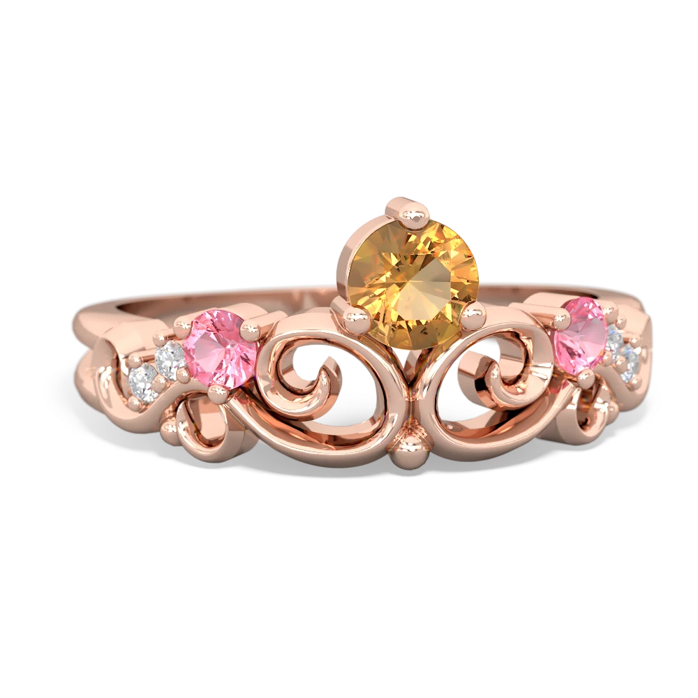 Citrine Crown Keepsake 14K Rose Gold ring R5740