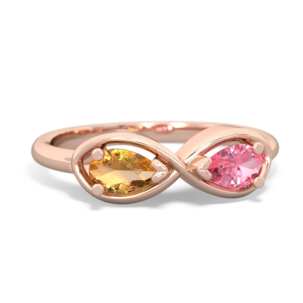 Citrine Infinity 14K Rose Gold ring R5050