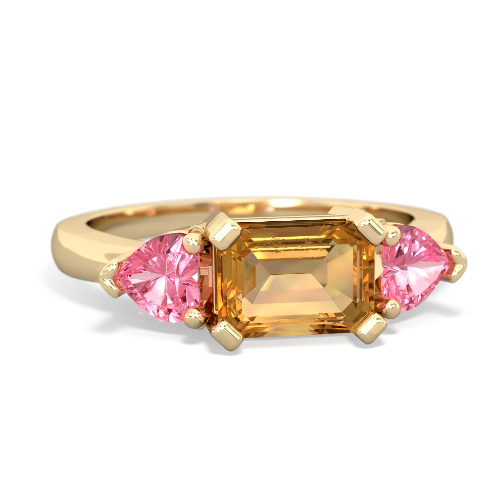 Citrine Three Stone 14K Yellow Gold ring R5235