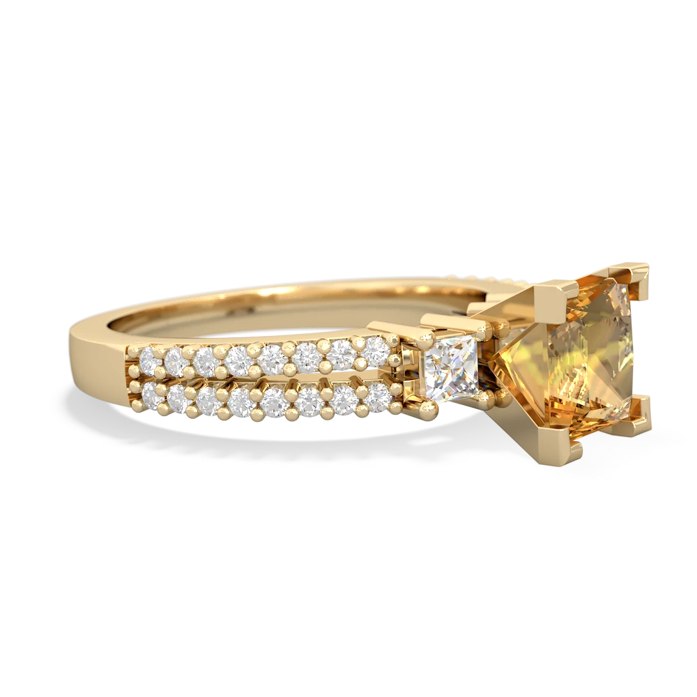 Citrine Classic 6Mm Princess Engagement 14K Yellow Gold ring R26436SQ