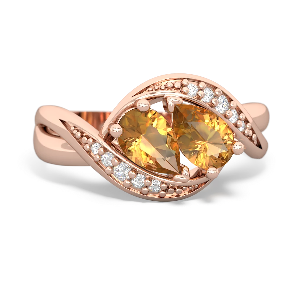 Citrine Summer Winds 14K Rose Gold ring R5342