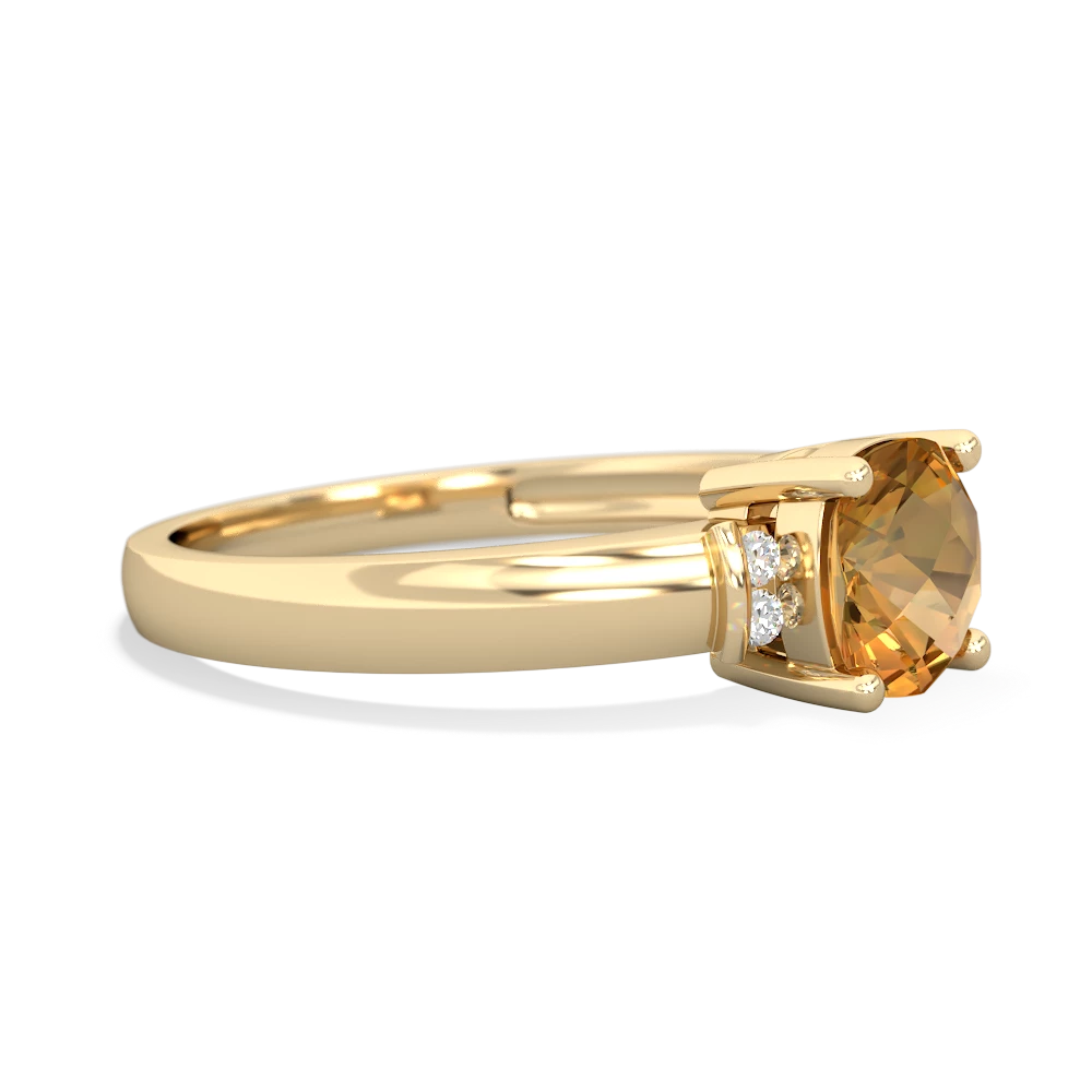 Citrine Simply Elegant Cushion 14K Yellow Gold ring R2489