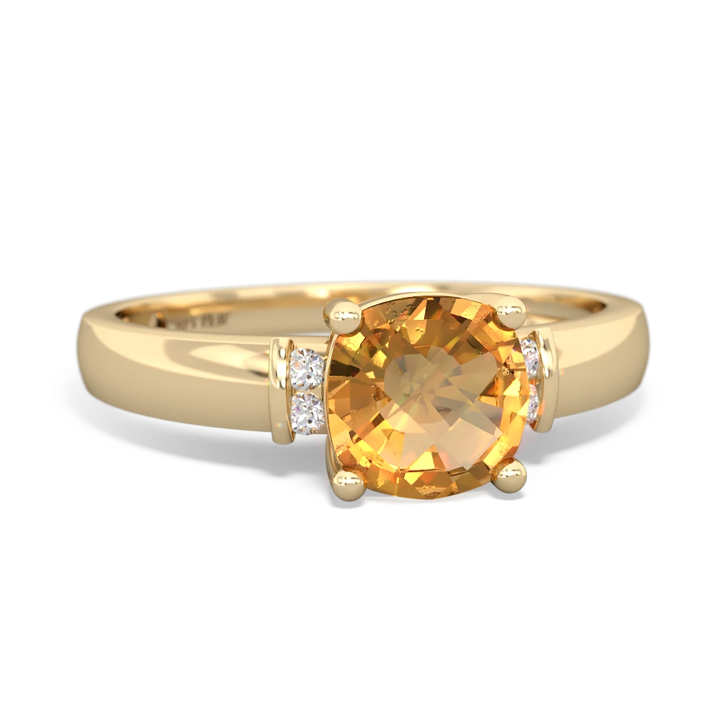 Citrine Simply Elegant Cushion 14K Yellow Gold ring R2489