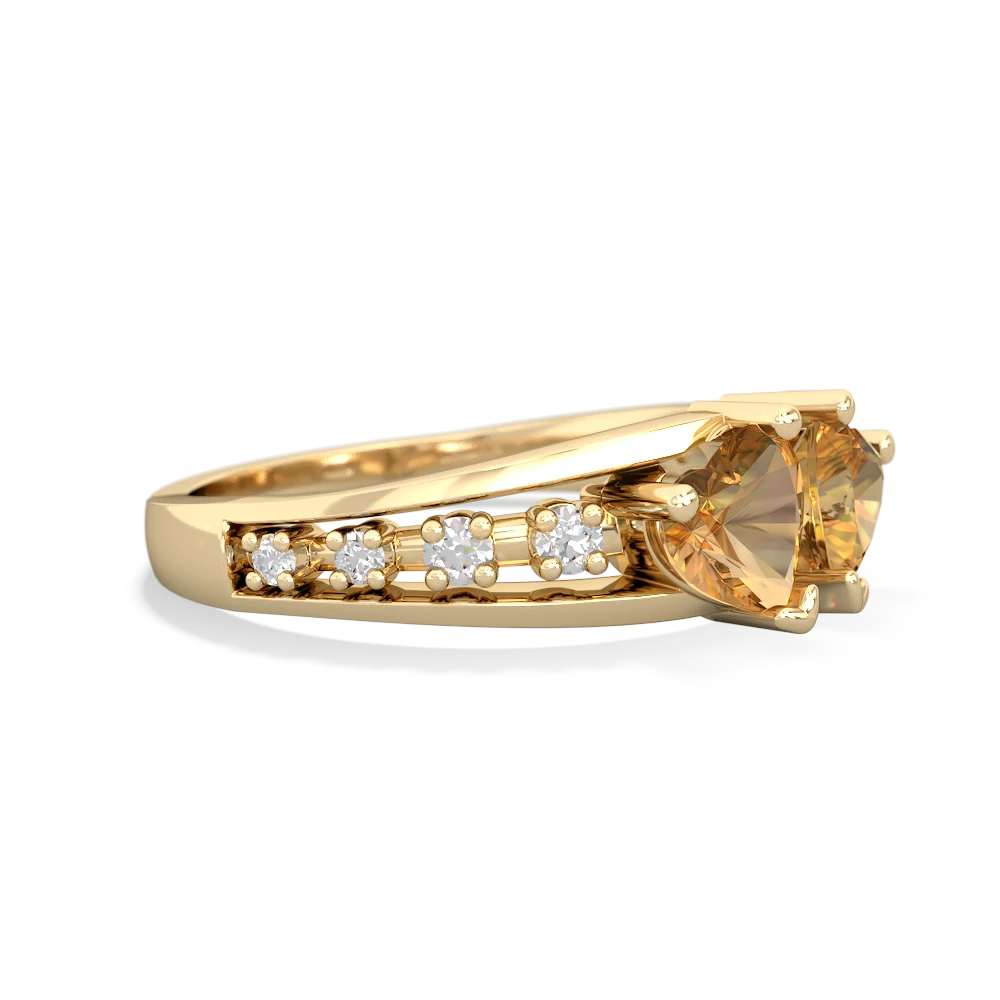 Citrine Heart To Heart 14K Yellow Gold ring R3342