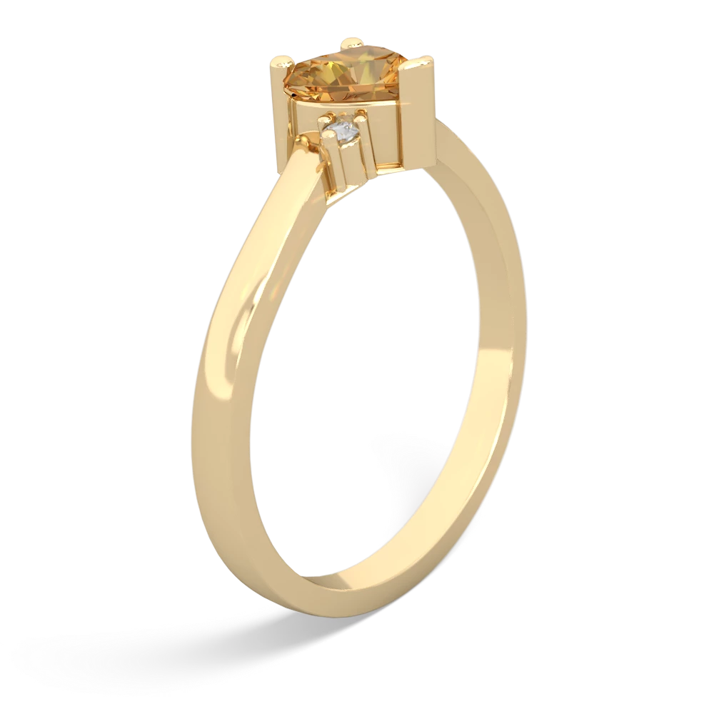 Citrine Delicate Heart 14K Yellow Gold ring R0203