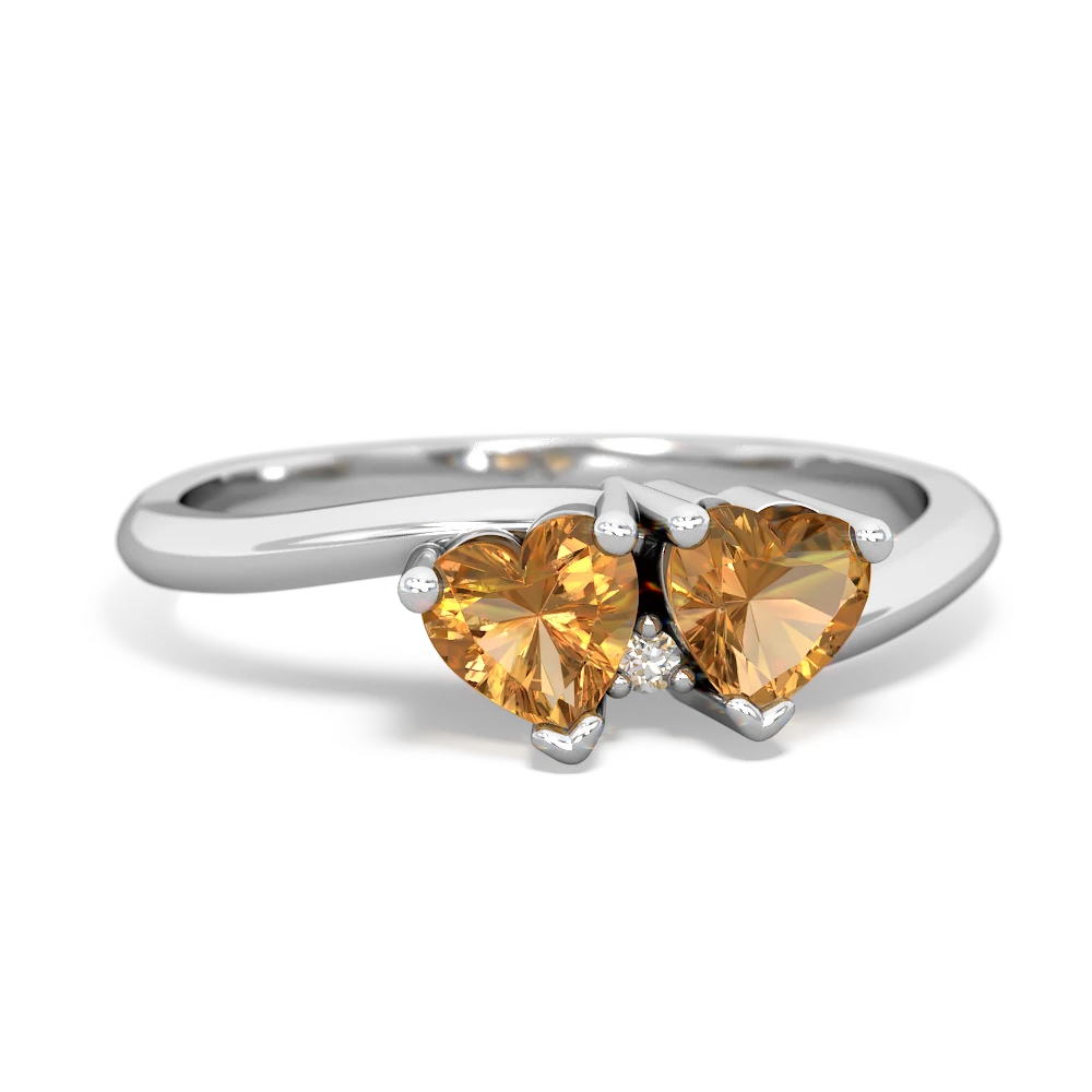 Citrine Sweethearts 14K White Gold ring R5260