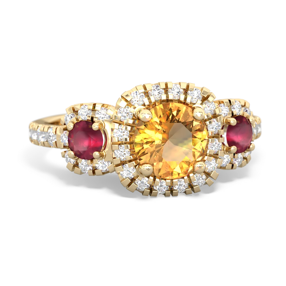 Citrine Regal Halo 14K Yellow Gold ring R5350