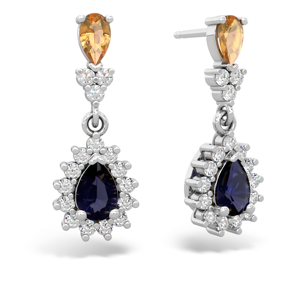 Pear-Shaped Lab-Created Blue and White Sapphire Frame Drop Earrings in  Sterling Silver | Zales Outlet