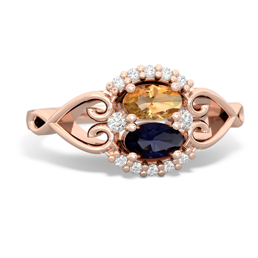 Citrine Love Nest 14K Rose Gold ring R5860