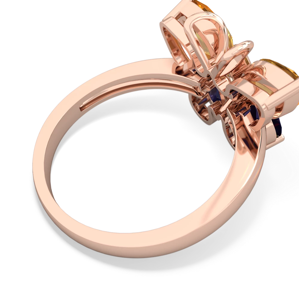 Citrine Butterfly 14K Rose Gold ring R2215