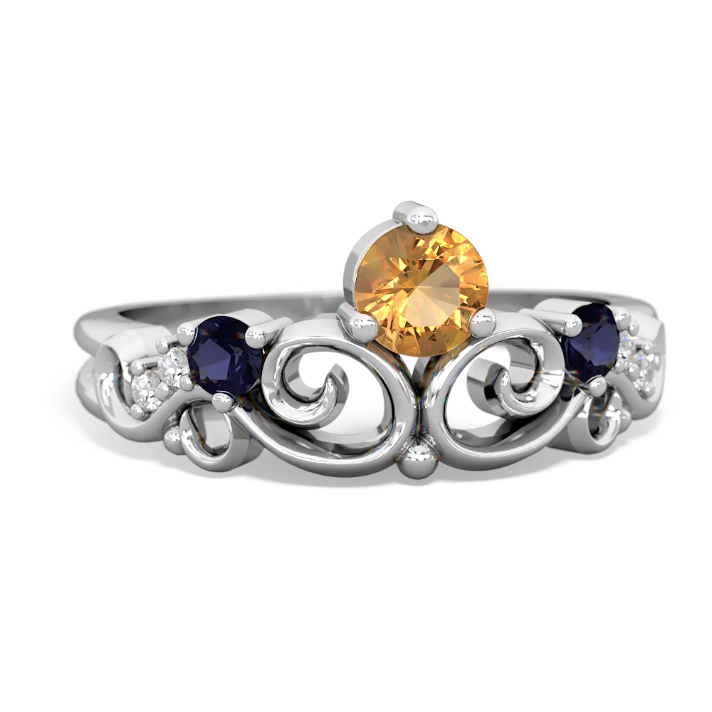 Citrine Crown Keepsake 14K White Gold ring R5740