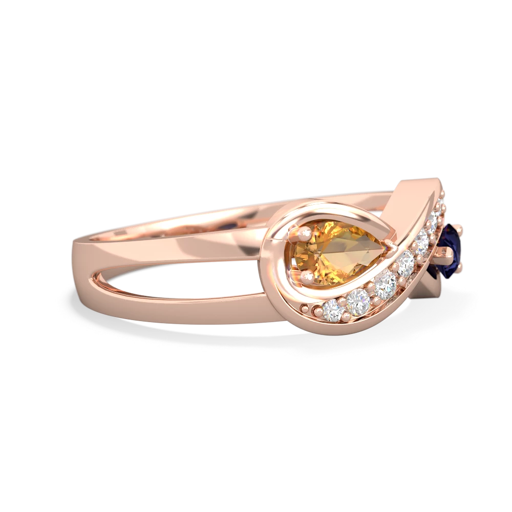 Citrine Diamond Infinity 14K Rose Gold ring R5390