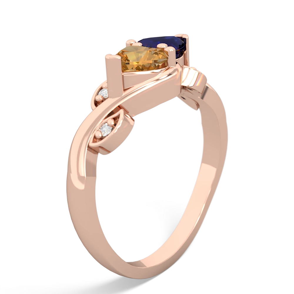 Citrine Floral Elegance 14K Rose Gold ring R5790