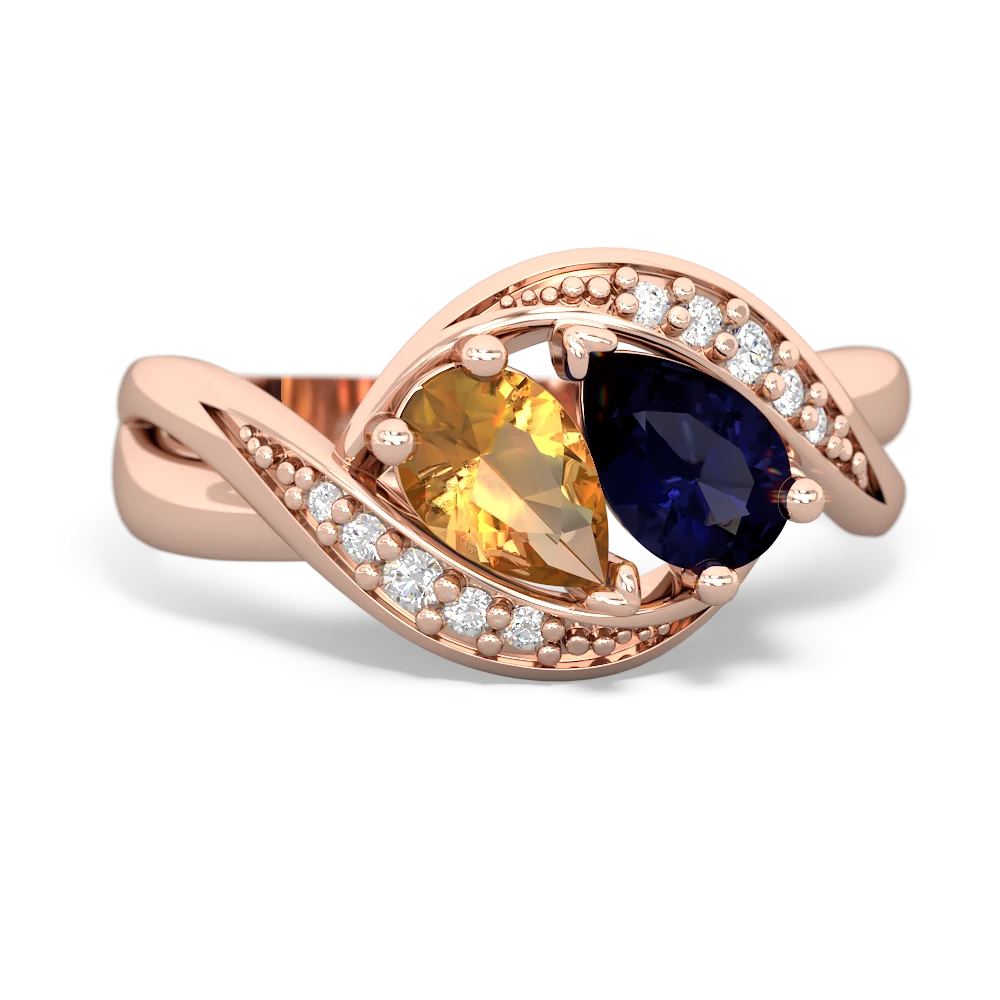 Citrine Summer Winds 14K Rose Gold ring R5342