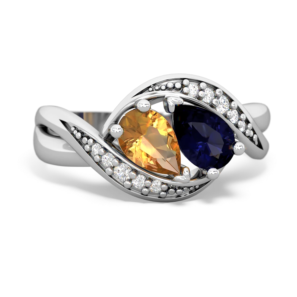 Citrine Summer Winds 14K White Gold ring R5342