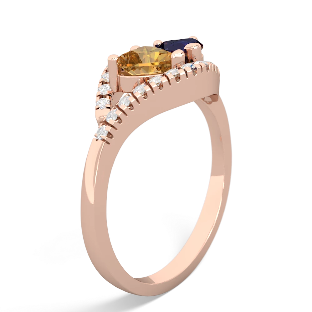 Citrine Mother And Child 14K Rose Gold ring R3010