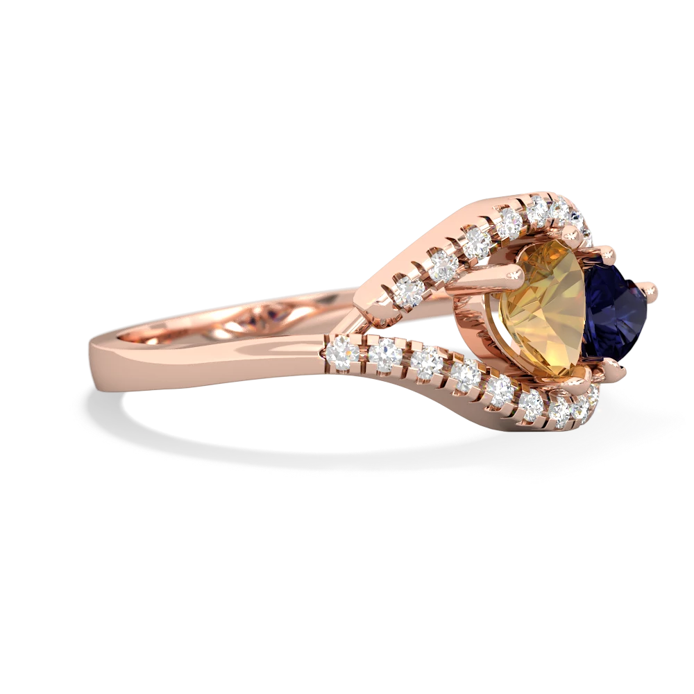 Citrine Mother And Child 14K Rose Gold ring R3010