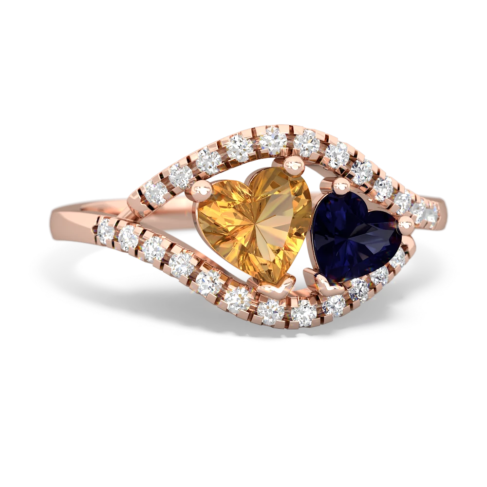 Citrine Mother And Child 14K Rose Gold ring R3010