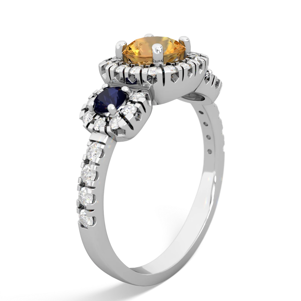 Citrine Regal Halo 14K White Gold ring R5350