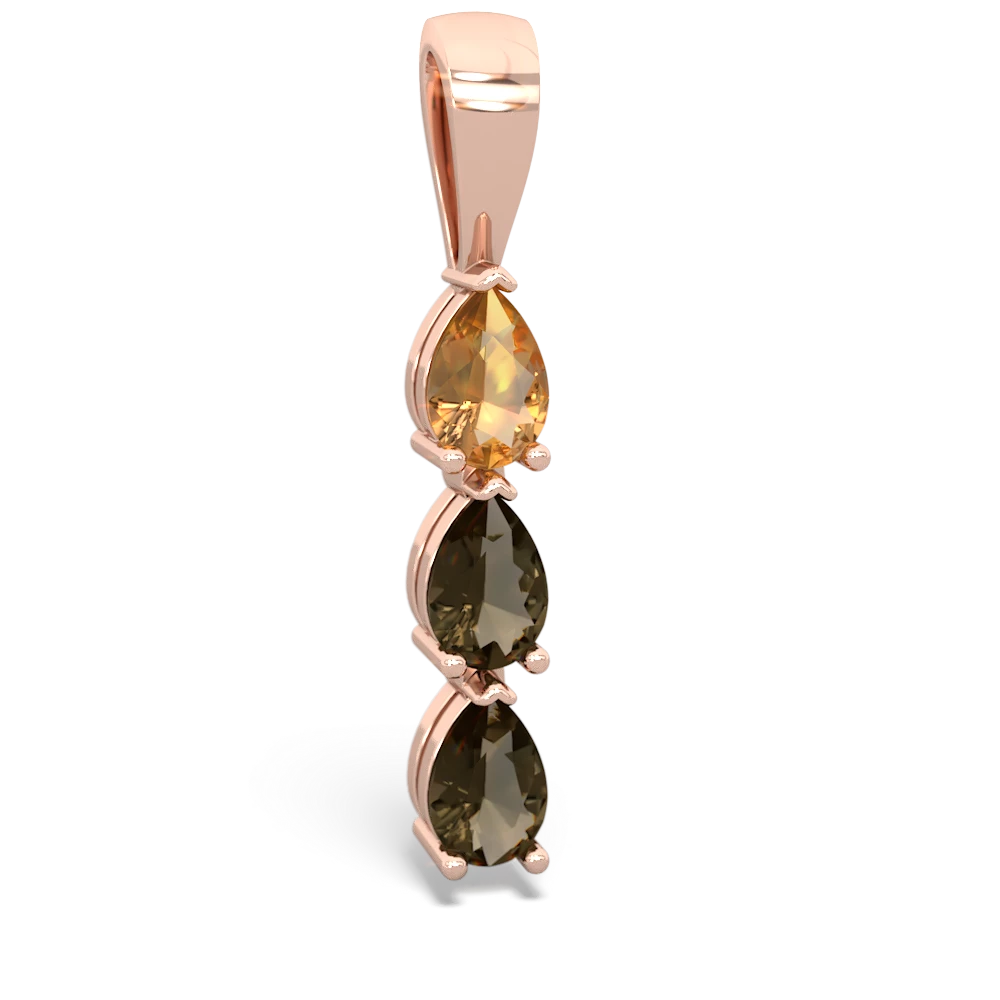 Citrine Dew Drops 14K Rose Gold pendant P2251