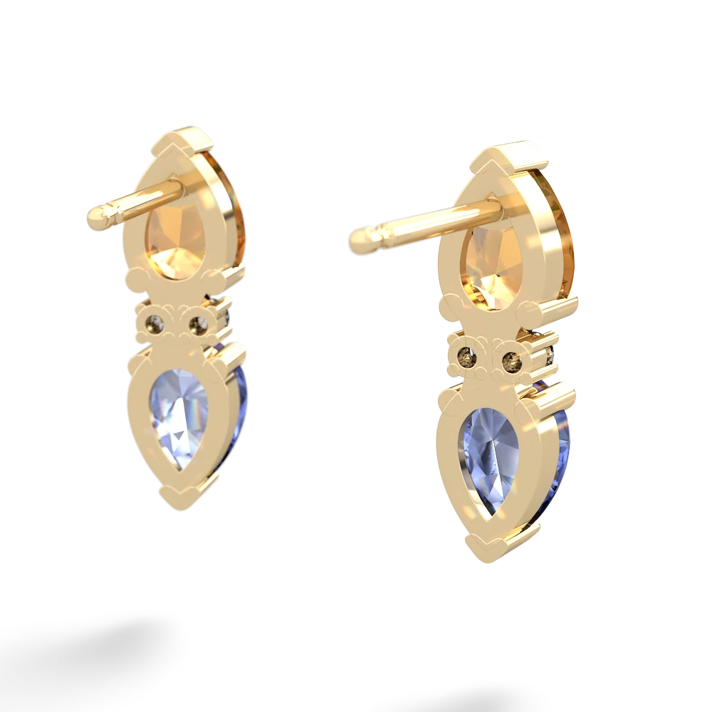 Citrine Bowtie Drop 14K Yellow Gold earrings E0865