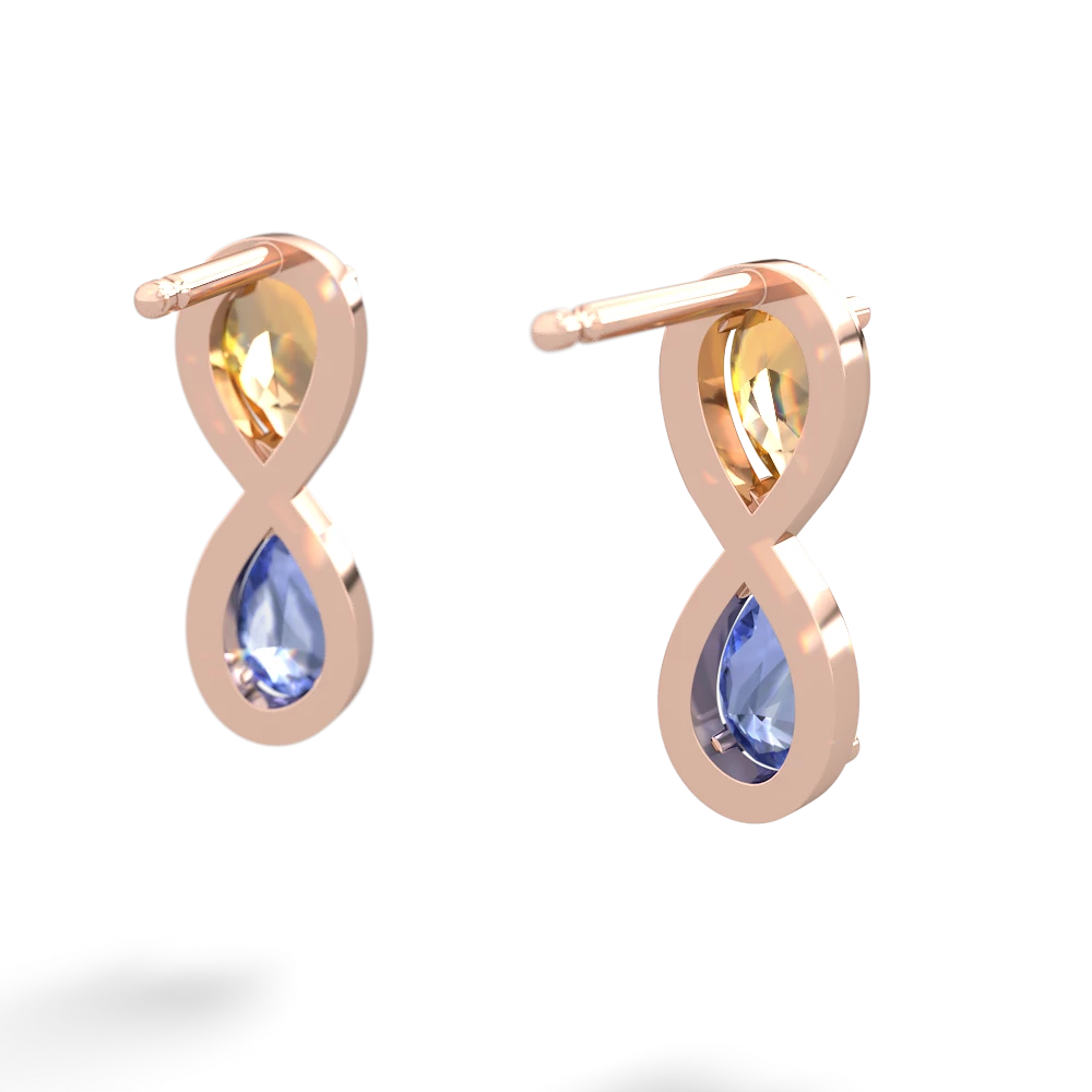 Citrine Infinity 14K Rose Gold earrings E5050