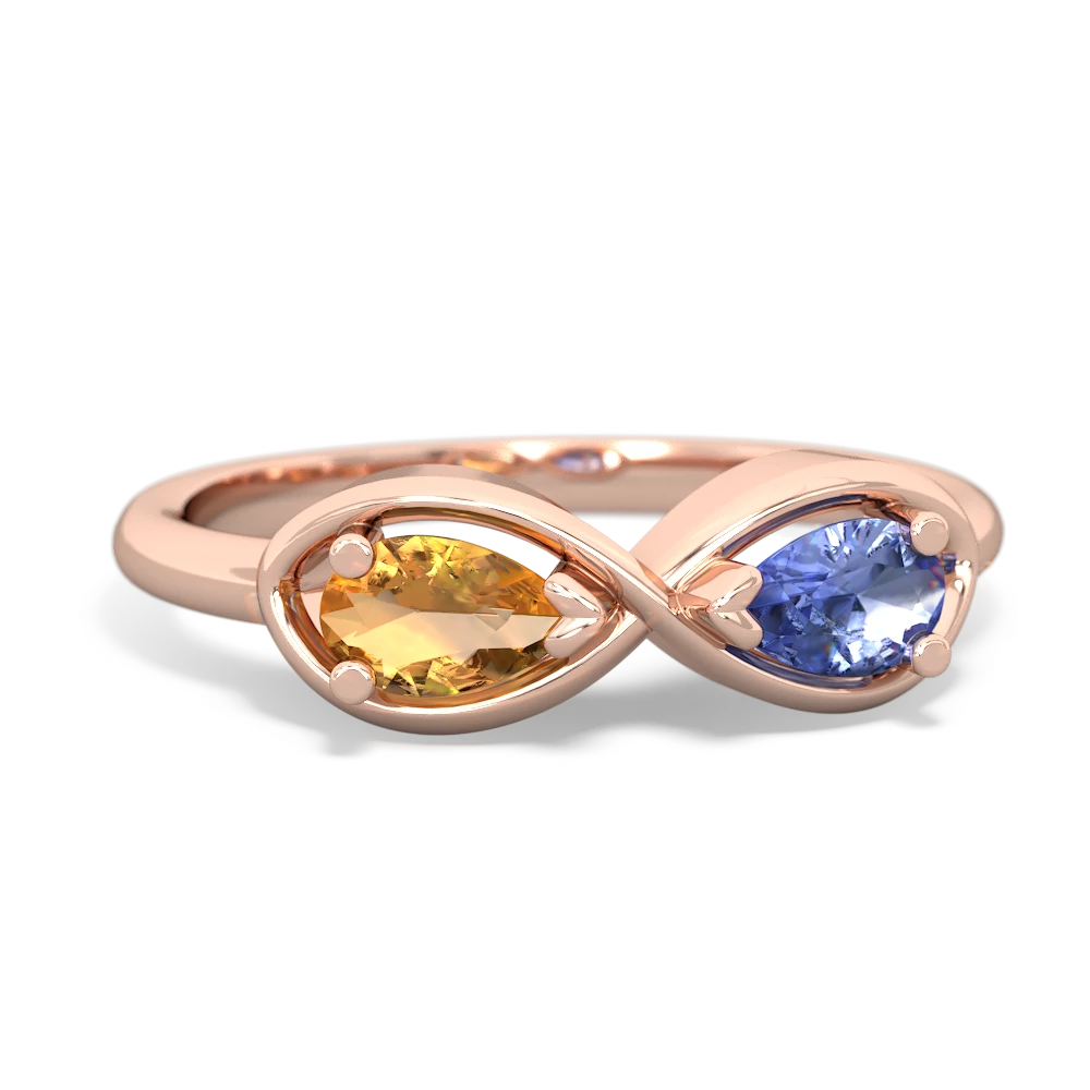 Citrine Infinity 14K Rose Gold ring R5050