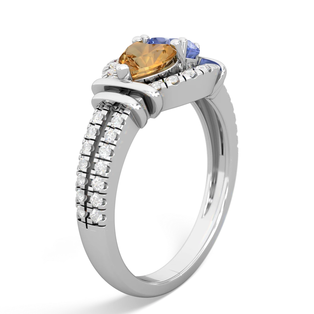 Citrine Art-Deco Keepsake 14K White Gold ring R5630