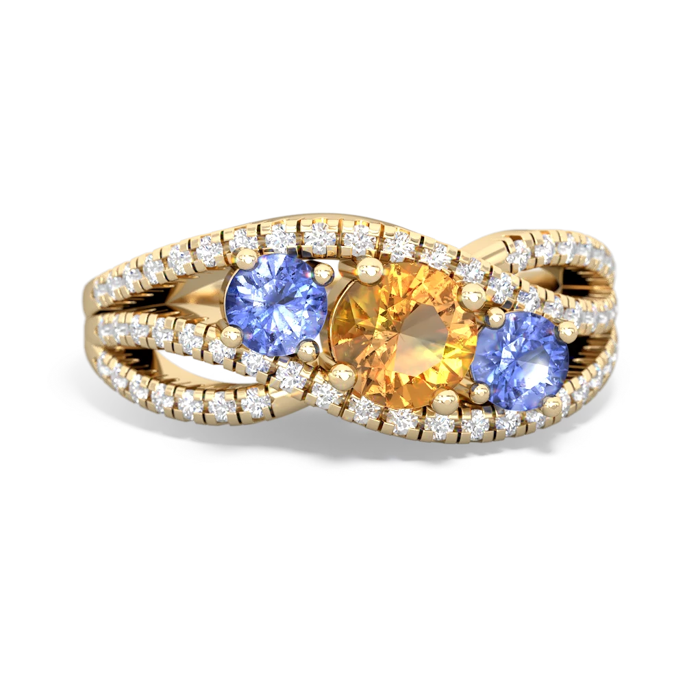 Citrine Three Stone Aurora 14K Yellow Gold ring R3080